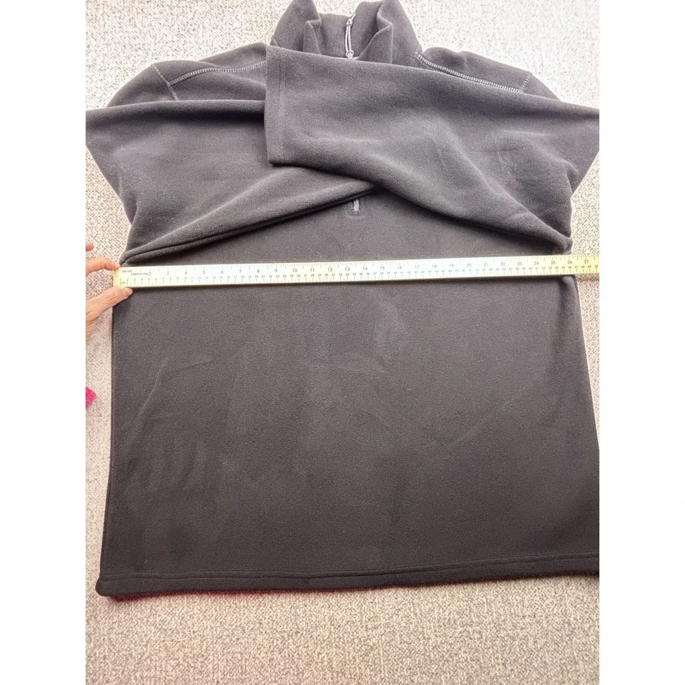 St. Johns Bay Mens Pullover Black Fleece Quarter Zip Mock Neck Long Sleeve‎ Men